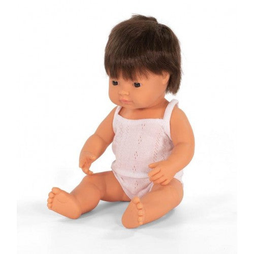 Miniland Doll - Brunette Caucasian Boy 38 cm