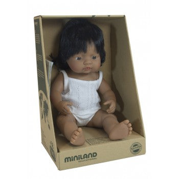 Miniland Doll - Latin American Girl, 38 cm